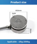Hardworking Workhorse Load Cell Sensor With Indicator Display For Compression Force And Weight Measurement Industrial Grade Pressure Scale Sensor With Dual Relay Outputs And Peak Recording 0 To 2T Capacity Heavy Duty Bellows Design, 58mm