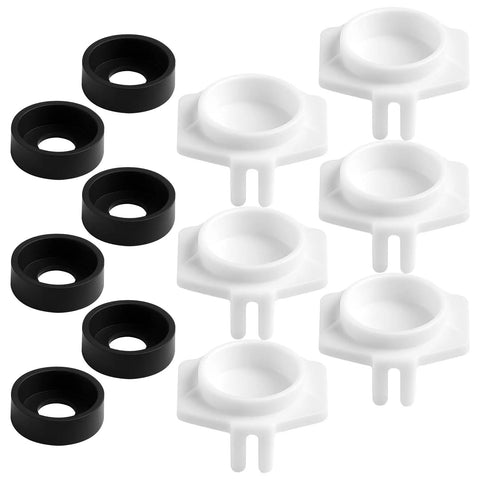 Set of black cup seals and white diverter gates for Tub Spout Repair Kit 101237 Six Pack Cup Seal And Diverter Gate Replacement For Moen 3800
