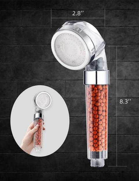 Southwestern Brushed Three Setting Shower Head With Chrome Finish Three Spray Modes For Spa Like Rinse 8.3 inch