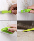 3 In 1 Grout Cleaner Brush With Long Handle For Tile Joints And Shower Grout Scrub Brush Stiff Bristles used on tiles