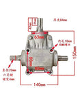 Heavy Duty T Shaped Steering Box With 1 To 1 Right Angle Gear Reduction, dimensions and metal build specifications shown.
