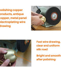 Heavy Duty 8 Inch Nylon Fiber Buffing Wheels Slick Metal Polishing Pads 180 Grit Bench Grinder Tank With 5/8 Inch Arbor in use on copper