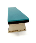 Wooden Fingerboard Bench Obstacle With Baltic Birch Wood And Teal Acrylic Surface For Smooth Fast Slides, front view