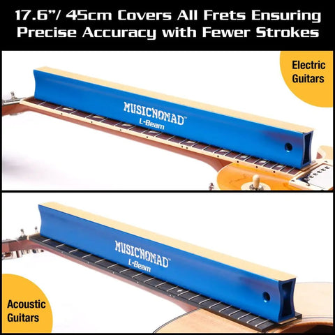 Pro Guitar Fret Leveling Kit With Beam, Crowning File And Polish Set on acoustic electric guitars