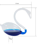 Elegant Swan Shaped Weather Predictor Barometer Weather Station 7 Inch Crystal Storm Glass, blue glass swan with size dimensions