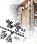 Rolling Ladder Hardware Kit With Floor Roller Track, 100cm Adjustable Sliding Ladder System for Library, Garage, Warehouse
