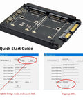 Super Slick Dual M.2 Msata Mini Sata Ssd To 2.5 Inch Sata Hdd Hybrid Enclosure Housing with Quick Start Guide.