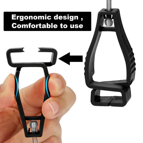 Ergonomic 4Pack Glove Clips For Work Gloves Holders, Heavy Duty Belt Clips in black with comfortable design for everyday use.