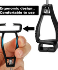 16 Pieces Glove Clips For Work showing ergonomic design and comfortable use in hand, black color, construction gear holder