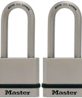 Beefy Heavy Duty Padlock Set Keyed Alike 2 Pack For Indoor And Outdoor Security Gates Sheds And Storage Lockers With Boron Carbide Shackle
