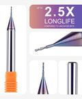 Pro Grade Solid Carbide Down Cut Cnc Router Bit Featuring Rock Solid 1/4 Inch Shank And Precision 1/32 Inch Width, shown in multiple angles.
