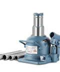 Low Pro 10 Ton Double Ram Bottle Jack For Low Clearance Lifts From Four And Seven Eighths Inches To Eight And Seven Eighths Inches, Compact Welded Hydraulic Jack With Shorty Stature And Solid Stable Build, front view