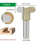 Solid 1/2 Inch Shank Drawer Pull Router Bit For Woodworking Pros, 1/2" diameter, designed for finger grooves in wood.