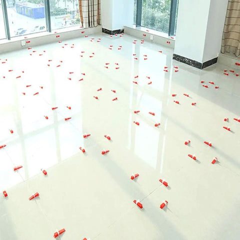 Tile floor with 1000 Tile Leveling Clips For DIY Ceramic Tile And Stone Installations, Leveling Spacers For Floor And Wall Tiles, 1.5mm Grout Joint