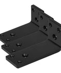 Heavy Duty L Corner Brackets Black 4 By 2 Inch Steel Supports For Countertops And Shelves Bumper Sturdy angle braces close-up.