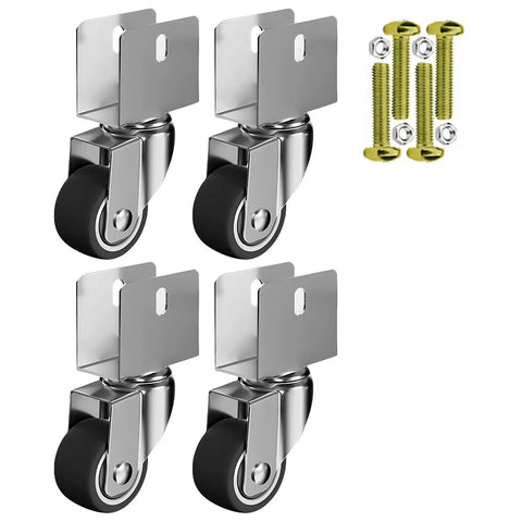 4 Pack Heavy Duty Furniture Wheel Castors 1.5 Inch Universal Swivel Casters quiet trolley wheels for sofas beds tables