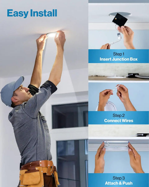 Pack Of 2 Four Inch Slim Canless Led Recessed Downlights With Smooth Trim And Junction Box 10W 5CCT Dimmable Ceiling Lights Built Tough No Sweat Room Revamp