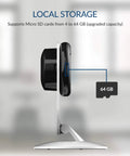 Side view of 1080P Indoor Security Cam 4 Pack With AI Detection And Activity Zones Home Surveillance System showing micro SD slot