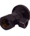 Pedestal Sink Lavatory Supply Line Kit With P Trap And Round Handle Angle Stops In Oil Rubbed Bronze, angle stop detail view
