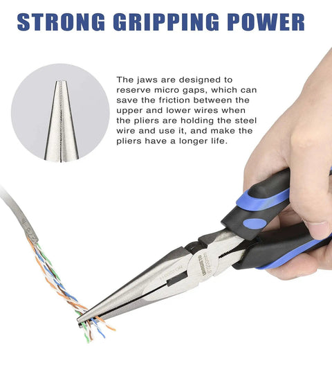 Person using 6 Inch Long Needle Nose Pliers With Side Cutting For Precision Gripping And Cutting In Nickel Chromium Steel
