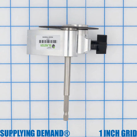 Shaft Blaster Motor Shaft Cutter Tool For HVAC R Systems, side view showing aluminum housing and thumb screw on 1 inch grid