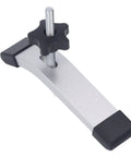 Heavy Duty T Track Hold Down Clamps Made Of Aluminum For Woodworking Jigs To Secure Workpieces On CNC Router Table Saw And Drill Press With M8 Thread 6.3 Inch Long Grip For Pros, close-up view showing clamp and knob.