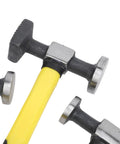 Close-up of hammers from the 7 Piece Auto Body Repair Kit With Carbon Steel Hammers And Dollies, Heavy Duty Dent Repair Tools.