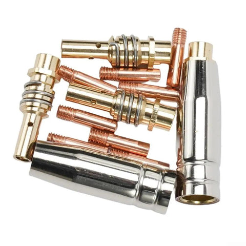 Premium 15AK TIG Welding Nozzle And Collet Set For MIG Torch With High Conductivity Copper Tips, assorted brass and copper components.