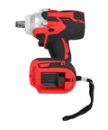 Cloimei 18 V Brushless Cordless Impact Wrench With 1/2 Inch Chuck, 250 Nm Torque, Fast 2400 Rpm Speed For Car Repair And Construction Sites, side view with battery.