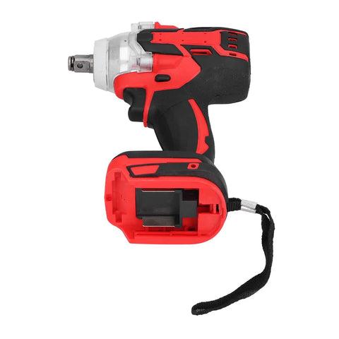 Cloimei 18 V Brushless Cordless Impact Wrench With 1/2 Inch Chuck, 250 Nm Torque, Fast 2400 Rpm Speed For Car Repair And Construction Sites, side view with battery.