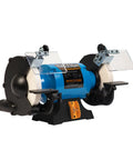 Heavy Duty 8 Inch Bench Grinder With 1/2 Hp Motor Rollin Out 1725 Rpm For Swift Tool Steel Fixups features dual grit wheels and rests.