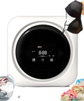 No Sweat Portable Mini Washing Machine And Compact Dryer Combo with delicate underwear being loaded, wall mounted for laundry convenience.