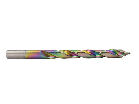 One Quarter Inch Step Point HSS Drill Bit With 135 Degree Split Point Tip, M2 High Speed Steel, Three Flat Shank, Multicolor Finish, Three Pack For Cleaner Burr Free Holes In Tough Materials