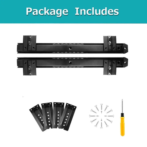 Heavy Duty Metal Ball Bearing Drawer Slides With Whisper Quiet Operation For Keyboard Trays And Cabinet Drawers, 1 Pair For Under Desk Keyboard Shelf, Perfect For Your Home Office Setup And Pro Grade DIY Projects. package includes slides, screws, and screwdriver