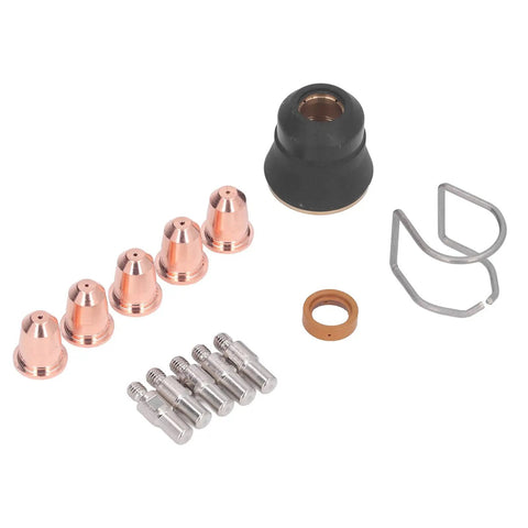 13 Piece Plasma Cutter Torch Consumables Kit For S45 With Electrodes, Nozzles, Tips, Spacers, Guide, Gas Diffuser Replacement Parts