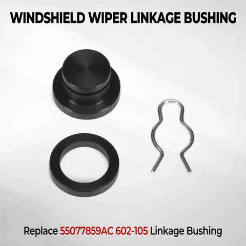 Straight Up Windshield Check Valves Plus Wiper Linkage Bushing Kit for Jeep Wrangler JK JKU 2007-2018, black plastic and metal