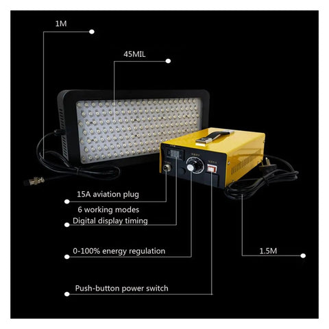Pro Grade 1500W UV Resin Curing Light With Smooth Stepless Dimming And Hella Fast Shadowless 365Nm 395Nm Rays with digital display.