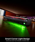 Cordless Vacuum Cleaner With 500W Motor And 45KPa Suction with LED light revealing dust on hardwood floor