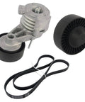 Heavy Duty V Belt Drive Kit Alternator Pulley Tensioner Set For BMW 1 3 5 E81 E90 E60 X3 X5 Z4 Replaces 11288624196 Ap03 with belt and pulleys