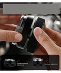 Adjustable Height Espresso Coffee Distributor Tool For Flawlessly Even Coffee Beds showing adjustment mechanism and grip.