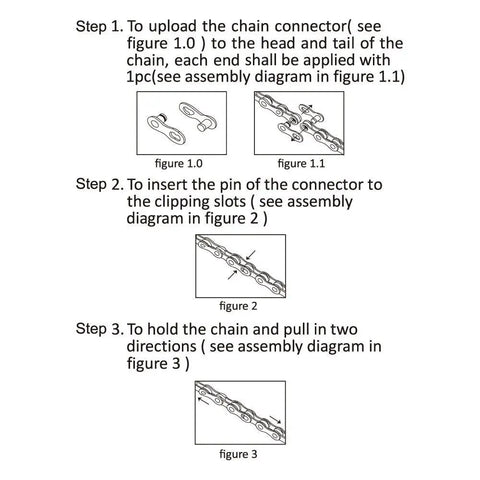 Step-by-step installation guide for 6/7/8 Speed Bike Chain One Half By Three Thirty Second Inch, 116 Links With Quick Link.