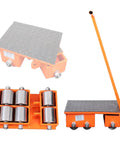Rock Solid Heavy Duty Machinery Mover With 360 Swivel Base And Reinforced Steel Polyurethane Wheels for smooth equipment relocation.