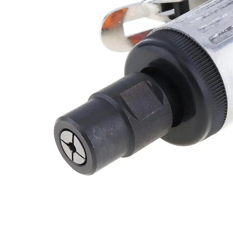 Close-up of the collet on Top Shelf Quarter Inch Straight Shank Air Die Grinder delivering a badass 25000 RPM rush.
