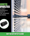 2.75 Inch Reversible Magnetic Nut Driver Set showing hex shaft clinging to metal, demonstrating ease of cleaning.