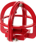 Knockout Pro Grade Heavy Duty Fire Sprinkler Head Guard Cover Protector Cage For Ceiling Impact Defense, red metal cage, 3.34 inches.