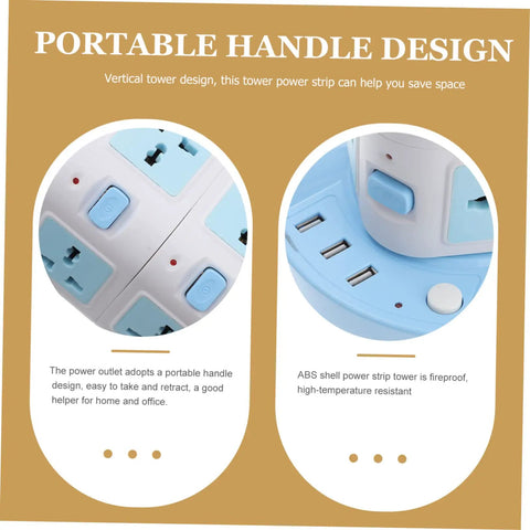 Dope Little Gamechanger Portable Power Strip With Fast Usb Charging Station showing vertical tower design and USB ports.