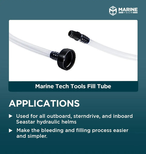 Fill Tube For SeaStar Hydraulic Steering Bleed Kit, Universal Fit For Outboard, Sterndrive And Inboard Helms, Steering Fluid Bleeder Tool For Quick And Clean Bleeds