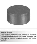 Round Pro Grade Graphite Block Disk Ingot High Purity Graphite Electrode Plate Sheet 50 By 25 Mm for melting, casting, and electrolysis.