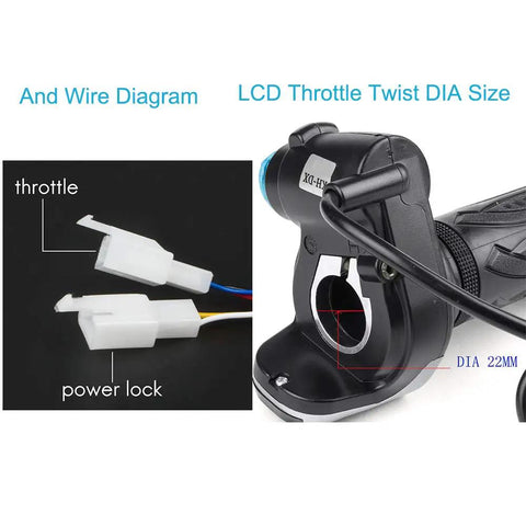 Wire diagram and LCD throttle detail from Beefed Up Brushless DC Motor Kit For Electric Scooters And Bikes 48V 2000W 4300RPM High Speed Mid Drive