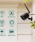 2 Pack Outdoor WiFi Security Cameras 2K Night Vision Motion Detection IP66 Waterproof Cloud Storage Alexa Compatible For Home
